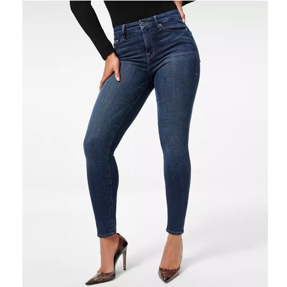 Good American Good Legs High Rise Skinny Stretch Jean Womens Size 6/28 Dark Wash